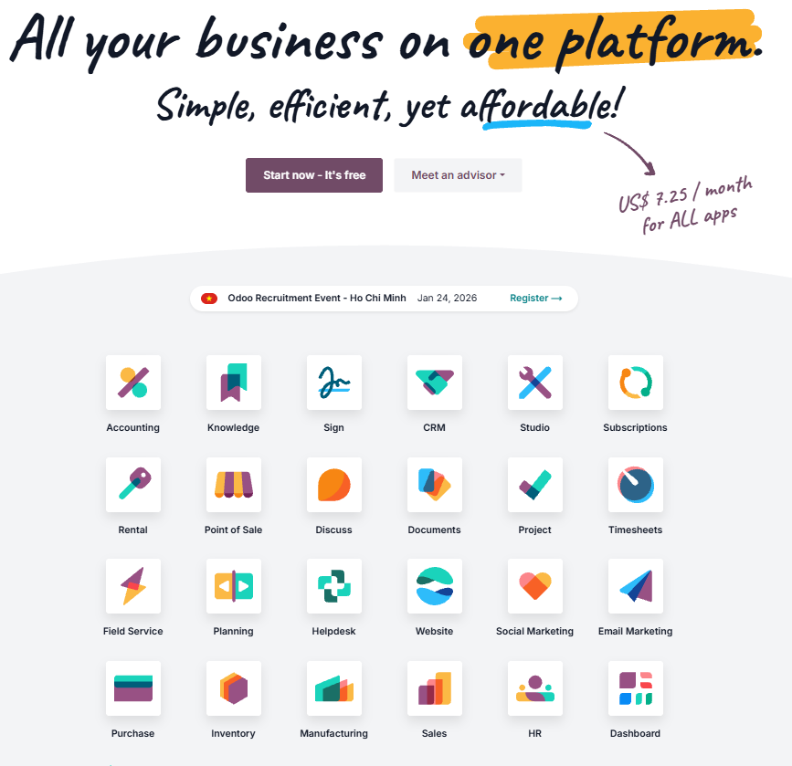 Odoo Phần mềm odoo